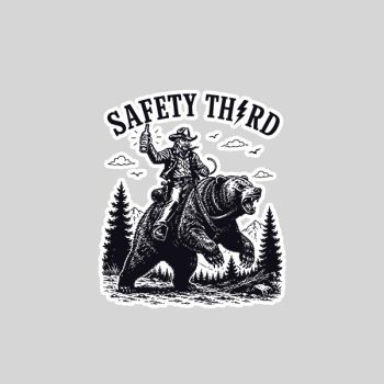 Homepage 140 Safety Third Grizzly Bear Nature Crazy Sticker