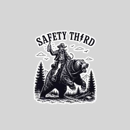 Safety Third Grizzly Bear Nature Crazy Sticker 1 Safety Third Grizzly Bear Nature Crazy Sticker