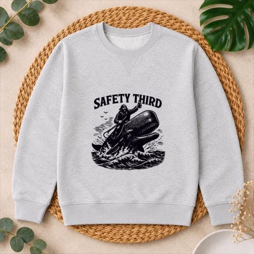 Safety Third Sarcastic Nautical Whale Rider Joke PNG SVG