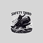 Safety Third Sarcastic Nautical Whale Rider Joke Sticker