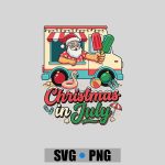 Santa Flamingo Popsicle Christmas In July PNG SVG