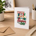 Santa Flamingo Popsicle Christmas In July Greeting Card