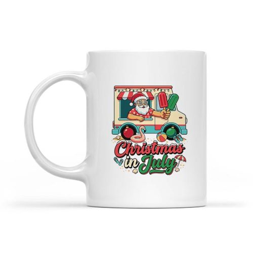 Santa Flamingo Popsicle Christmas In July Mug 1 Santa Flamingo Popsicle Christmas In July Mug
