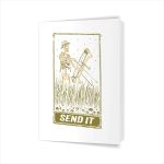 Send It Bowfishing Skeleton Outdoor Adventure Art Greeting Card