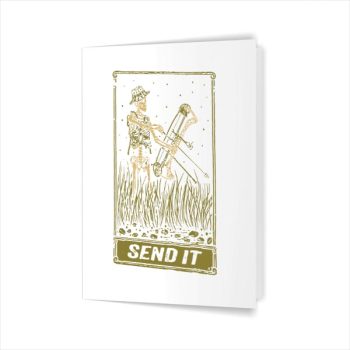 Homepage 24 Send It Bowfishing Skeleton Outdoor Adventure Art Greeting Card
