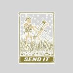 Send It Bowfishing Skeleton Outdoor Adventure Art Sticker