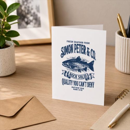 Simon Peter Seafood Christian Fishing Greeting Card 3 Simon Peter Seafood Christian Fishing Greeting Card