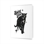 Spicy Girl Tortie Cat Feline Attitude Greeting Card