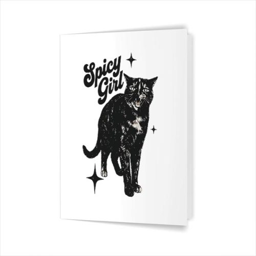 Spicy Girl Tortie Cat Feline Attitude Greeting Card 1 Spicy Girl Tortie Cat Feline Attitude Greeting Card