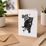 Spicy Girl Tortie Cat Feline Attitude Greeting Card