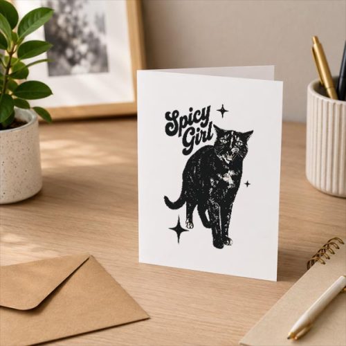 Spicy Girl Tortie Cat Feline Attitude Greeting Card 3 Spicy Girl Tortie Cat Feline Attitude Greeting Card