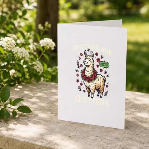 Spitters Are Quitters Llama Inappropriate Greeting Card 2 Spitters Are Quitters Llama Inappropriate Greeting Card