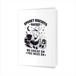 Spooky Biscuits Bakery Black Cat Halloween Pumpkin Greeting Card