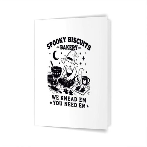 Spooky Biscuits Bakery Black Cat Halloween Pumpkin Greeting Card 1 Spooky Biscuits Bakery Black Cat Halloween Pumpkin Greeting Card