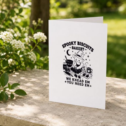 Spooky Biscuits Bakery Black Cat Halloween Pumpkin Greeting Card 2 Spooky Biscuits Bakery Black Cat Halloween Pumpkin Greeting Card
