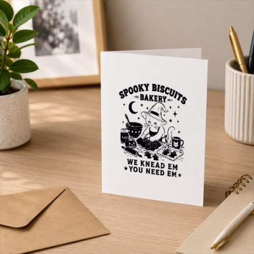 Spooky Biscuits Bakery Black Cat Halloween Pumpkin Greeting Card 3 Spooky Biscuits Bakery Black Cat Halloween Pumpkin Greeting Card