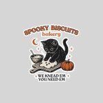 Spooky Biscuits Bakery Black Cat Halloween Pumpkin Sticker