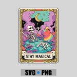 Stay Magical Skeleton Capybara Tarot Card Tops PNG SVG