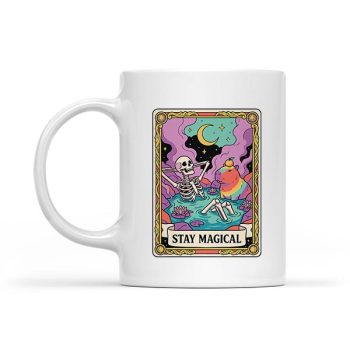 Stay Magical Skeleton Capybara Tarot Card Tops Mug