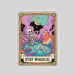 Stay Magical Skeleton Capybara Tarot Card Tops Sticker