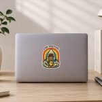 Stay Positive Shark 80s Distressed Motivational Sticker