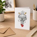Stay Positive Silly Upsidedown Chicken Farmers Greeting Card