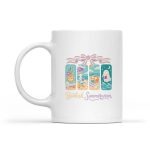 Summerween Beach Reading Ghost Pumpkin Skeleton Book Mug
