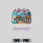 Summerween Boo Reading Book Spooky Vibes Summer Vacay PNG SVG