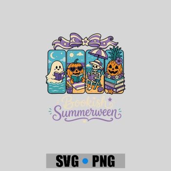 Summerween Boo Reading Book Spooky Vibes Summer Vacay PNG SVG