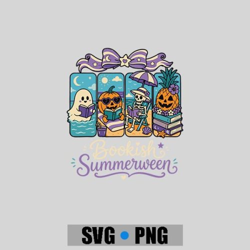 Summerween Boo Reading Book Spooky Vibes Summer Vacay PNG SVG