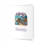 Summerween Boo Reading Book Spooky Vibes Summer Vacay Greeting Card