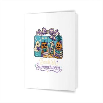 Summerween Boo Reading Book Spooky Vibes Summer Vacay Greeting Card