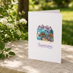 Summerween Boo Reading Book Spooky Vibes Summer Vacay Greeting Card
