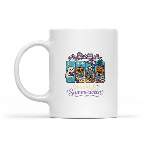Summerween Boo Reading Book Spooky Vibes Summer Vacay Mug