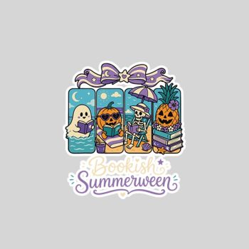 Summerween Boo Reading Book Spooky Vibes Summer Vacay Sticker