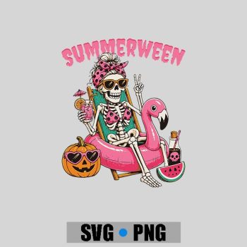 Homepage 185 Summerween Girl Skeleton Coquette Leopard Bow PNG SVG