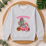 Summerween Girl Skeleton Coquette Leopard Bow PNG SVG