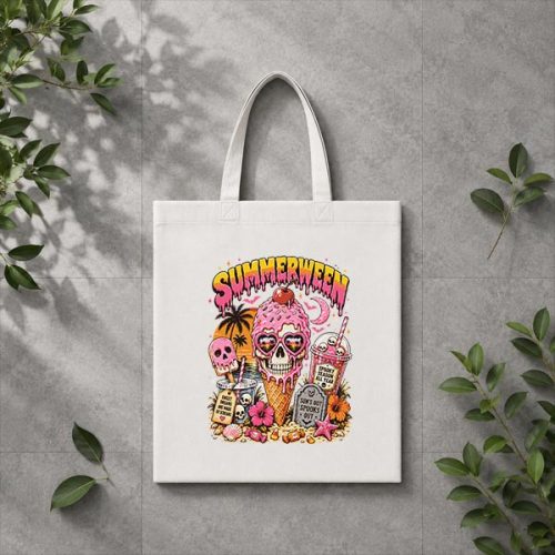 Summerween Skeleton Skull Summer Halloween Ice Cream PNG SVG