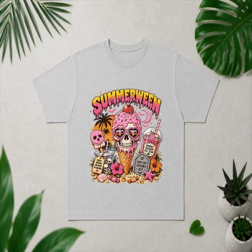 Summerween Skeleton Skull Summer Halloween Ice Cream PNG SVG