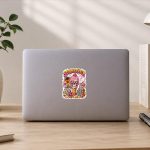 Summerween Skeleton Skull Summer Halloween Ice Cream Sticker