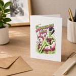 Summerween Spooky Summer Ghoul Beach Unicorn Halloween Greeting Card