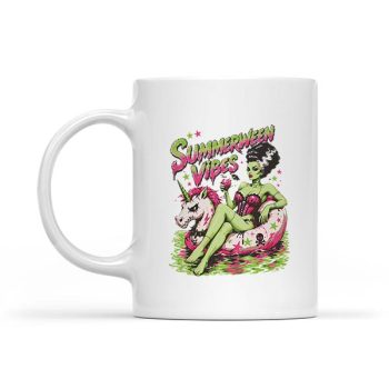 Summerween Spooky Summer Ghoul Beach Unicorn Halloween Mug