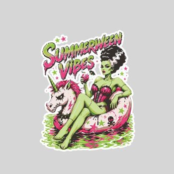Homepage 154 Summerween Spooky Summer Ghoul Beach Unicorn Halloween Sticker
