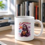 Vintage Spooky Ghost Beach Summer Vacation Summerween Mug