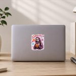 Vintage Spooky Ghost Beach Summer Vacation Summerween Sticker