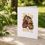 We Can Quilt It Rosie Riveter Quilting Sewing Machine Craft Greeting Card