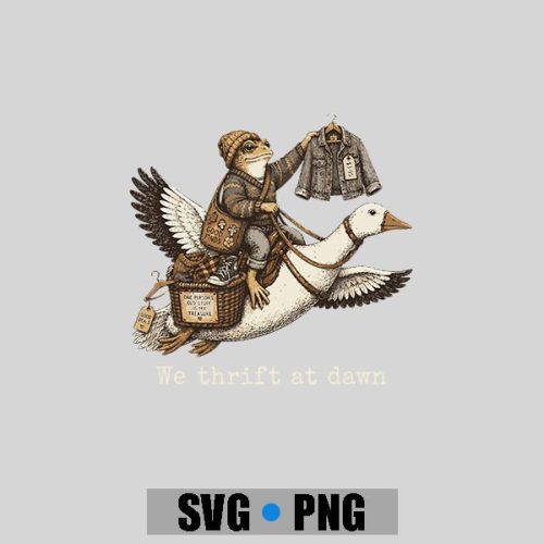 We Thrift At Dawn Frog Thriftcore Store Antiques PNG SVG 1 We Thrift At Dawn Frog Thriftcore Store Antiques PNG SVG