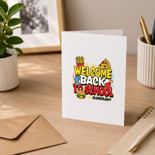 Welcome Back To School Lunch Lady Food Service Greeting Card 3 Welcome Back To School Lunch Lady Food Service Greeting Card