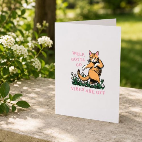 Welp Gotta Go For Vintage Greeting Card