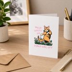 Welp Gotta Go For Vintage Greeting Card